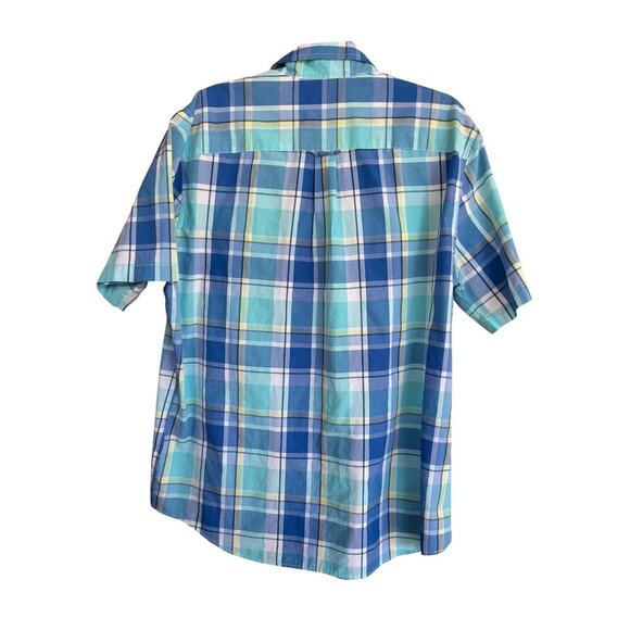 CHAPS Ralph Lauren Men's Blue Plaid Short Sleeved Button Up Size XL - Picture 4 of 4